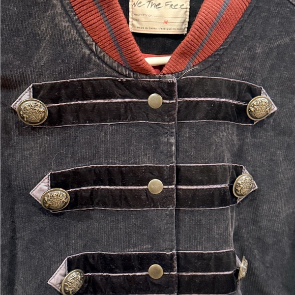 NWT-FREE PEOPLE We The Free Corduroy Military band Jacket 💙💜❤️ - Picture 5 of 8